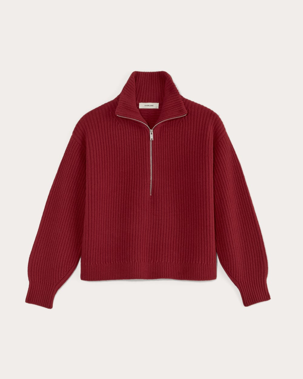 The Half-Zip Sweater in Luxe Merino | Berry Red