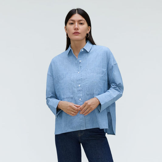 The ReChambray Boxy Shirt | Mid ReChambray