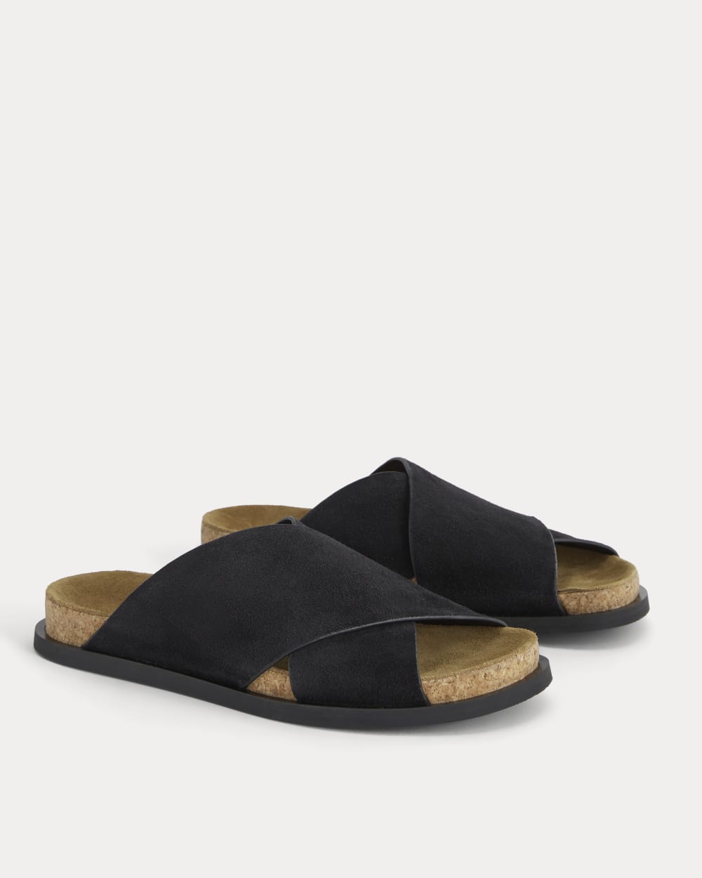 The Suede Crossover Sandal |  Black