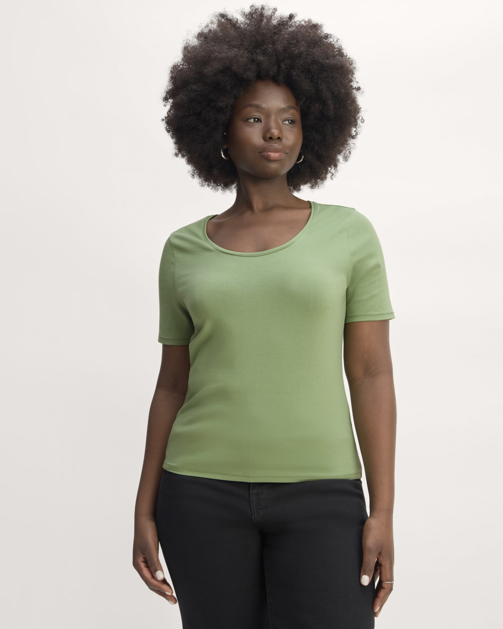 The Form Scoop-Neck Tee | Jade Green