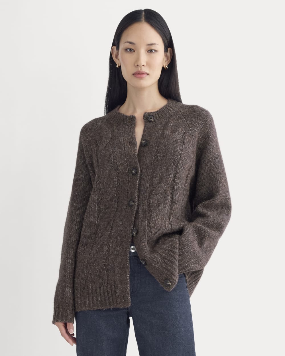 Cloud Cable Cardigan | Heathered Burgundy