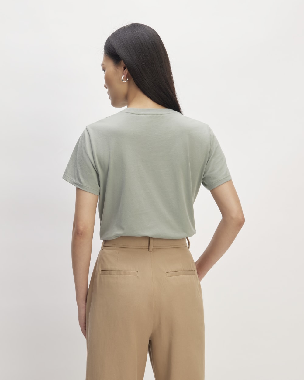 The Box-Cut Tee in Essential Cotton | Sage Green | Pocket