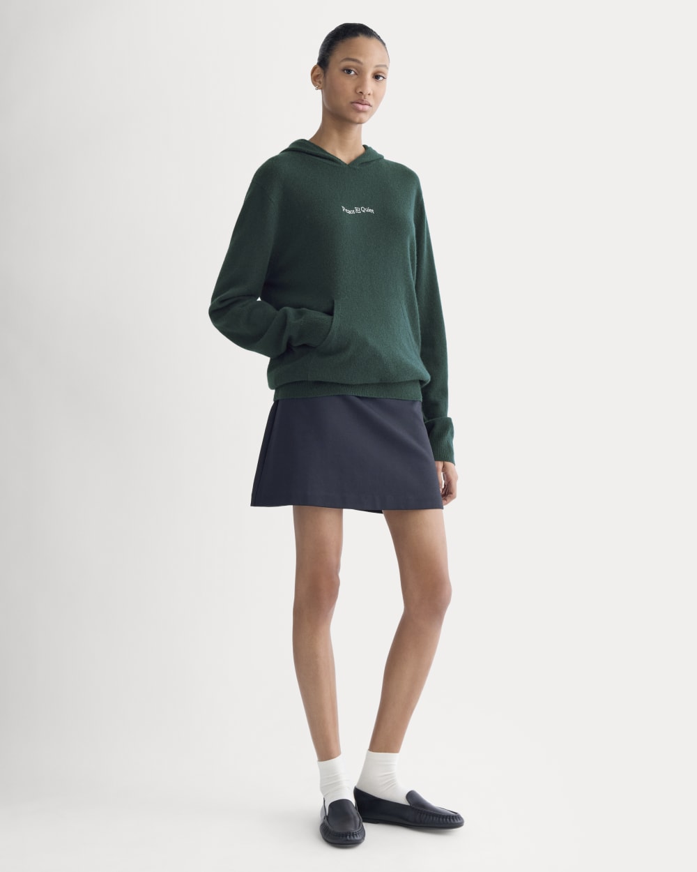 Everlane x Peace & Quiet Cashmere Hoodie | Pine