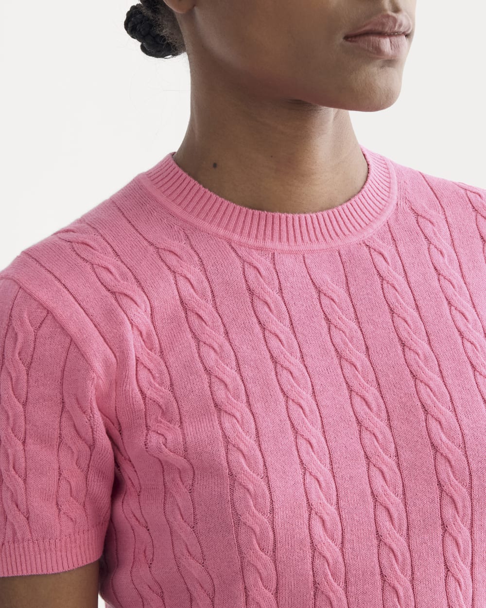 The Cable Crew in Cotton Cashmere | Deep Pink