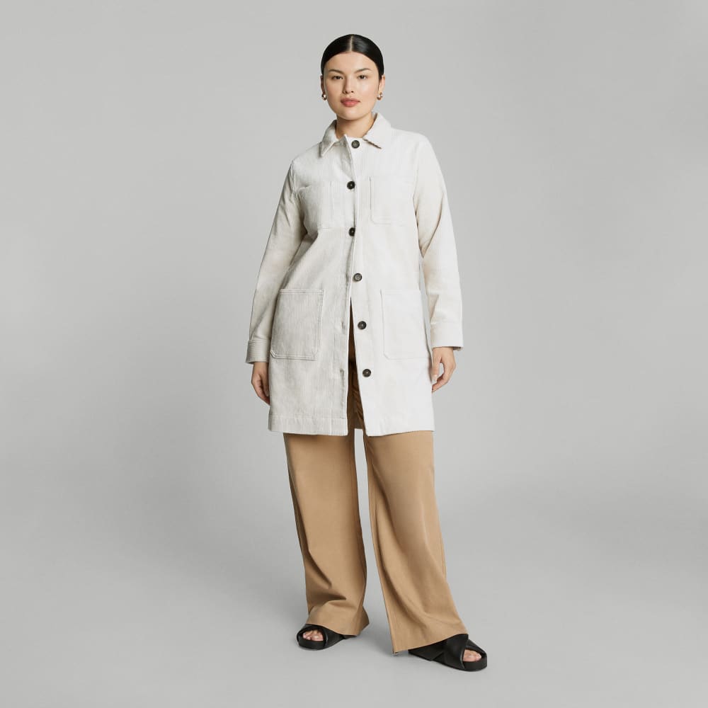 The Corduroy Long Shirt Jacket | Sandstone