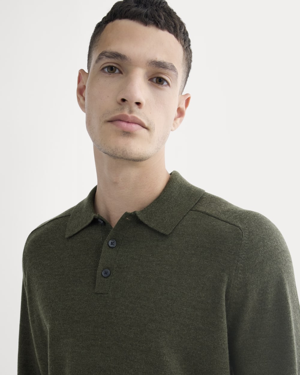 Ultrasoft Polo Sweater | Heather Beech