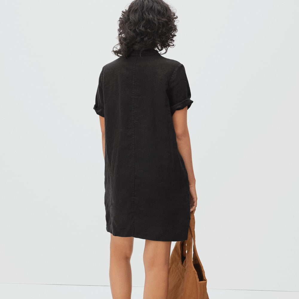The Linen Workwear Dress | Black