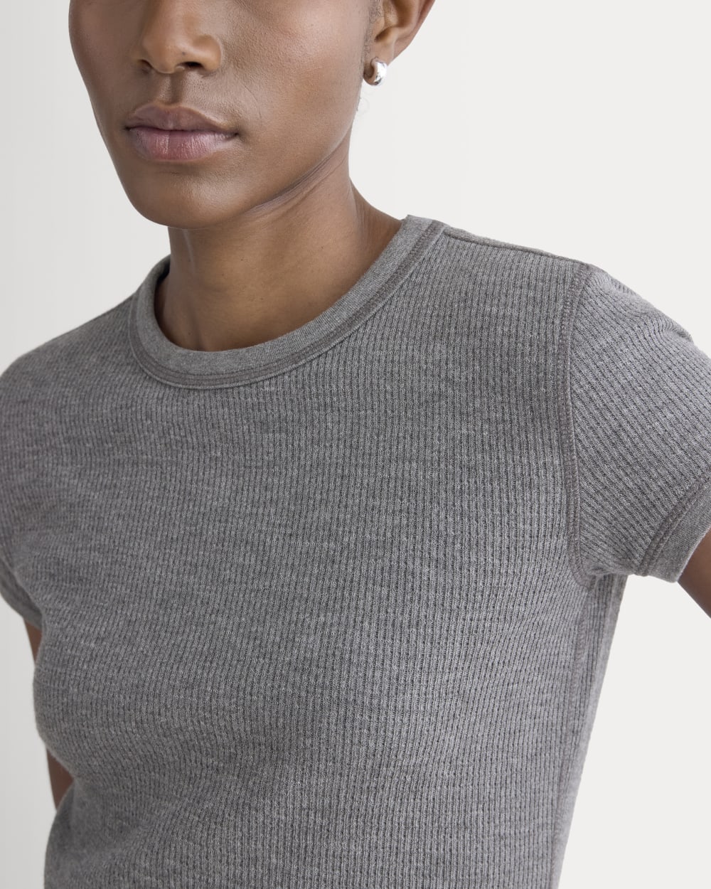 Shrunken Tee in Cozy Waffle | Heathered Charcoal