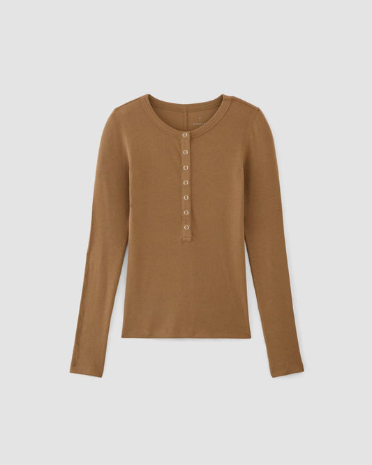 The Luxe Rib Henley | Toasted Coconut