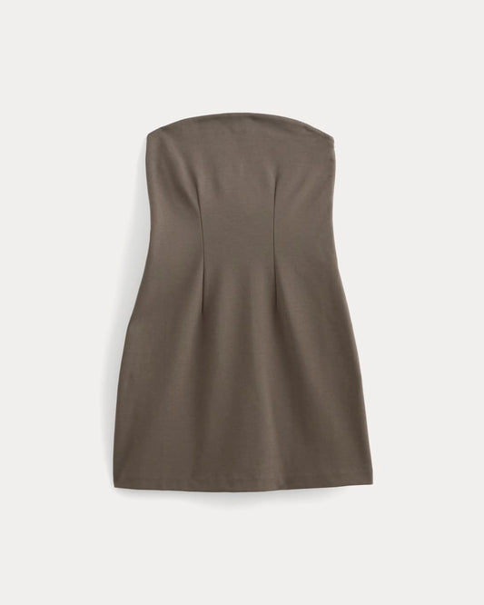 The Dream Strapless Mini Dress | Deep Taupe