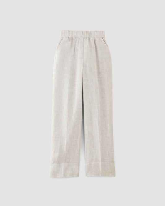 The Linen Easy Pant | Stone / White