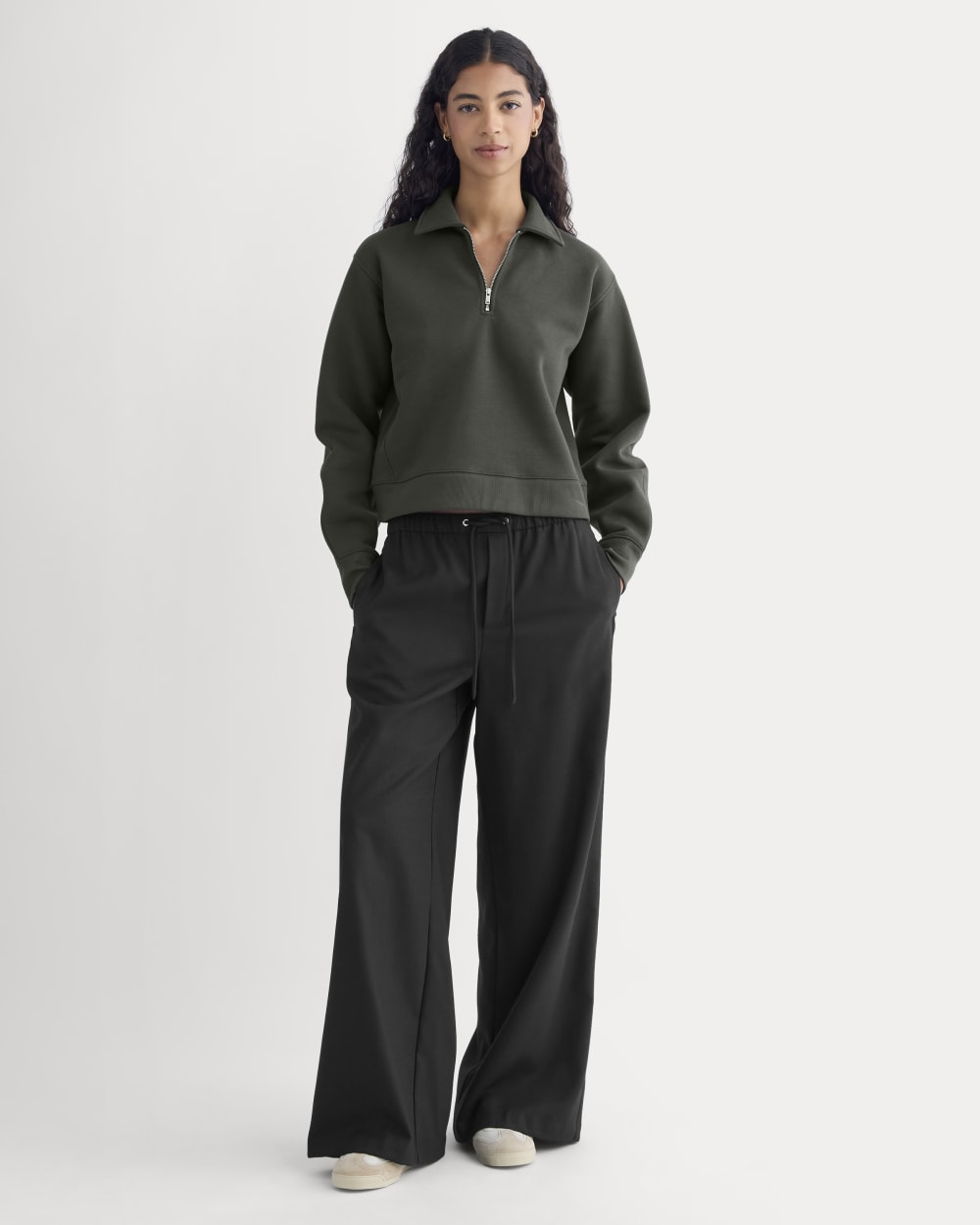 Luxe Fleece Zip Polo | Washed Black