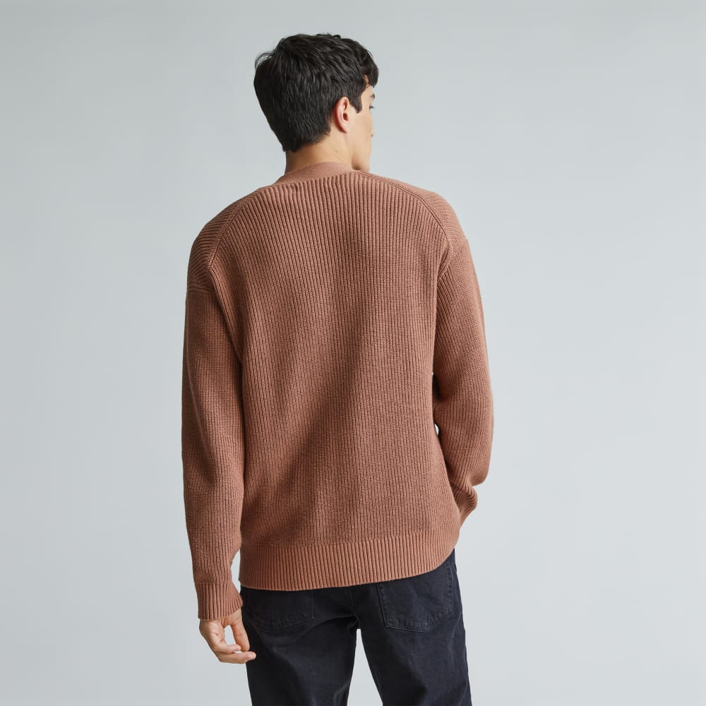 The No-Sweat Ribbed Cardigan | Carob Brown