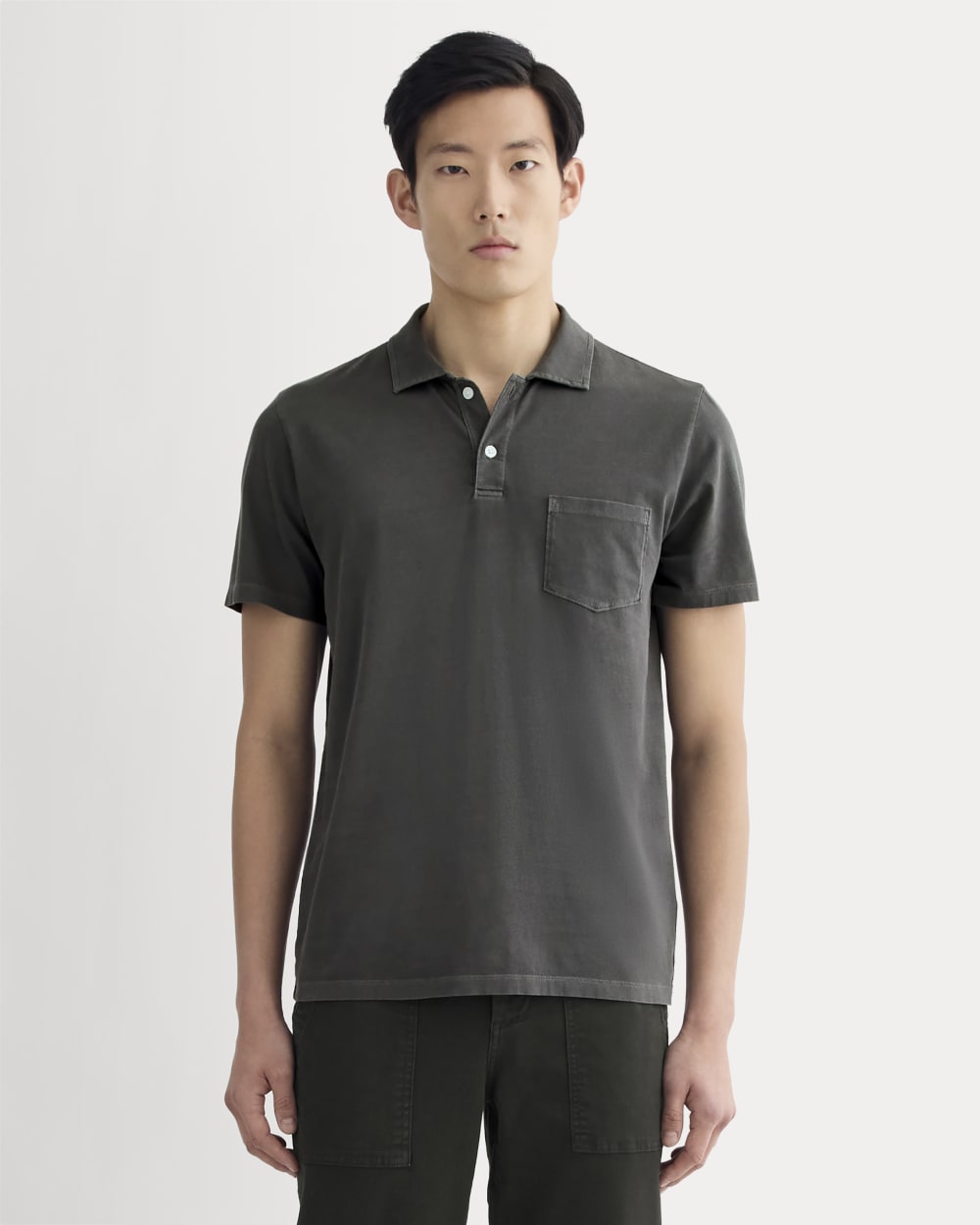 The Essential Organic Garment-Dyed Polo | Black