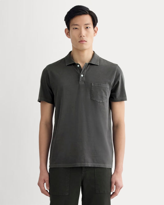 The Essential Organic Garment-Dyed Polo | Black
