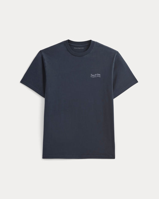Everlane x Peace & Quiet Graphic Logo Tee |  Navy
