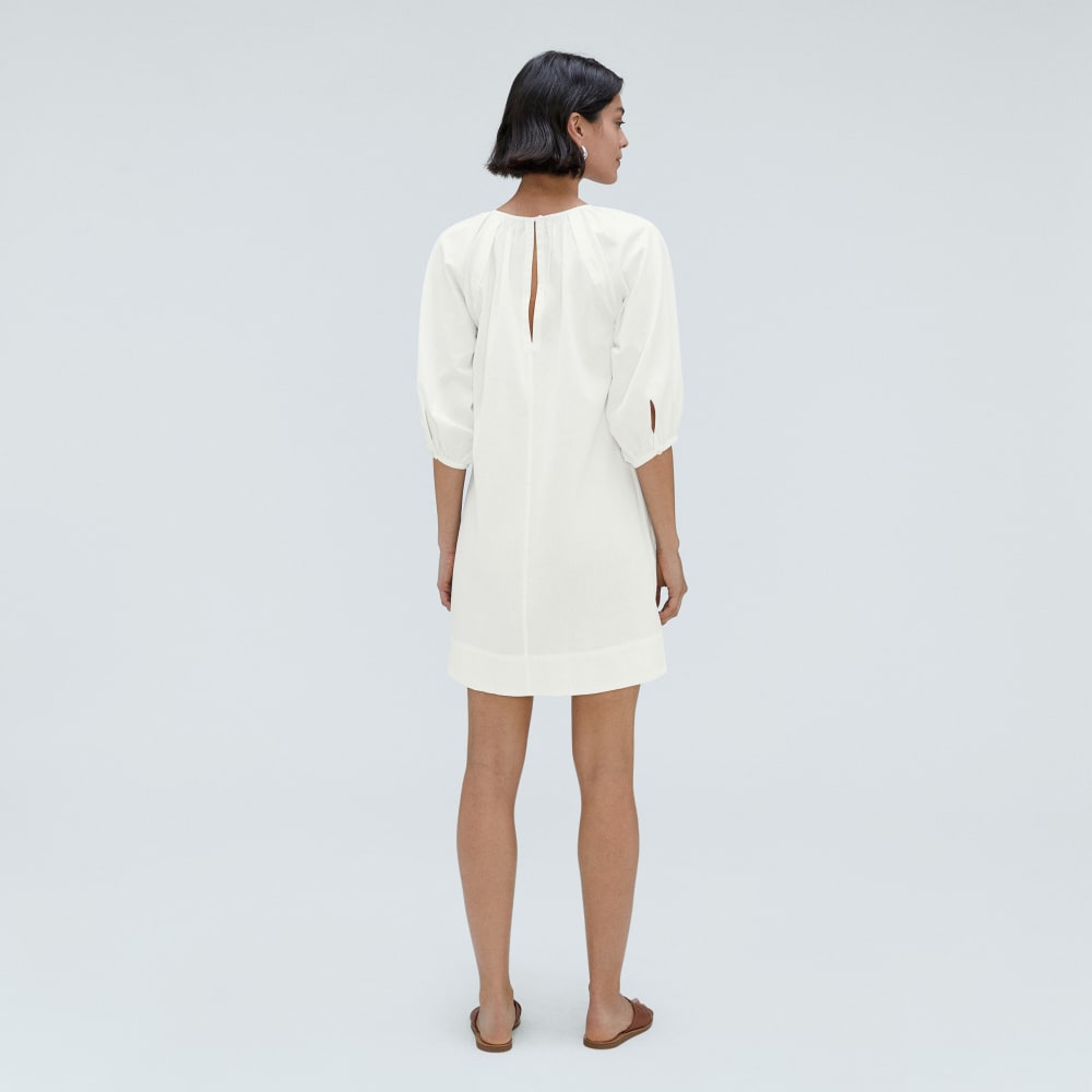 The Seersucker Puff Sleeve Dress | White