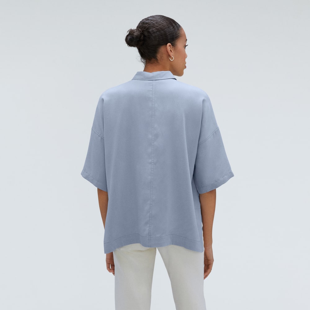 The Drapey Square Shirt | Blue Slate