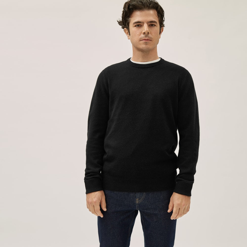 The Grade-A Cashmere Crew | Black