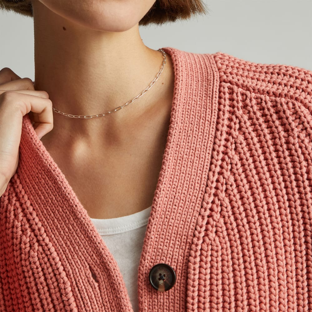 The Texture Cotton Cardigan | Light Rose