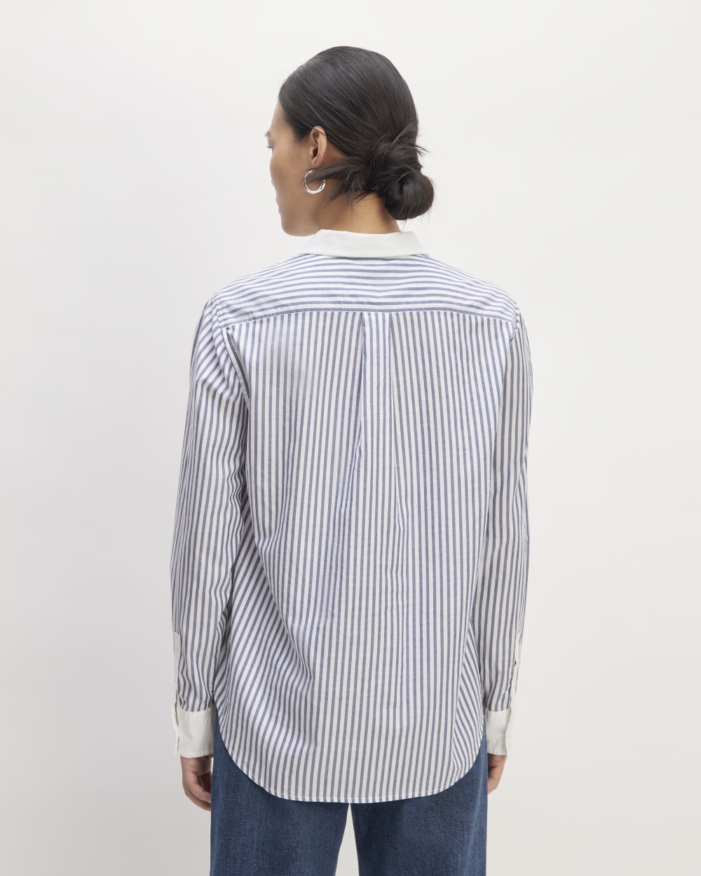 The Must-Have Shirt in Silky Cotton |  Mariner Blue / White Stripe