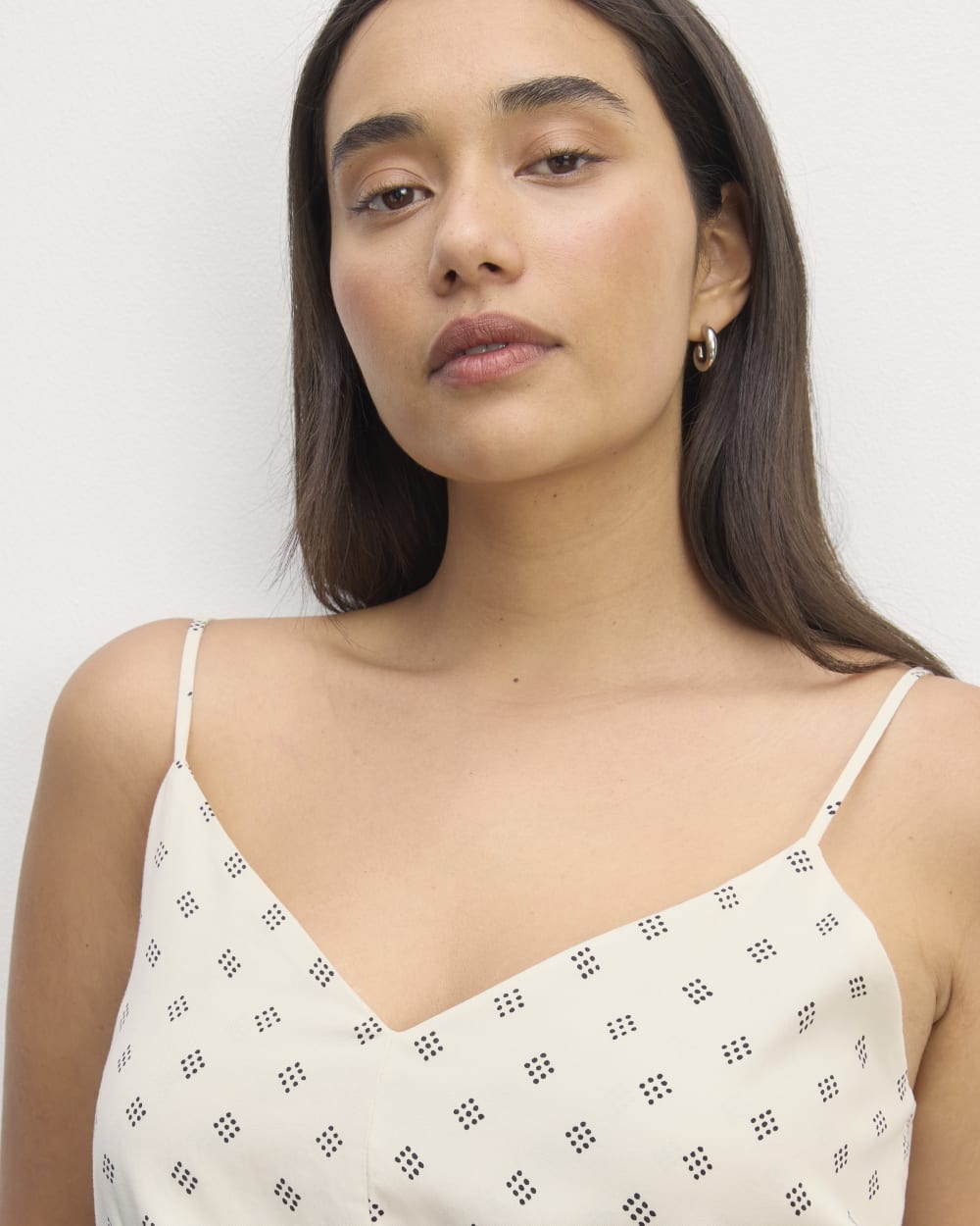 The Cami in Butterlite | Bone / Black Square Dot
