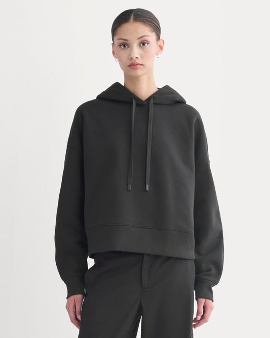 Cropped Luxe Fleece Hoodie | Black