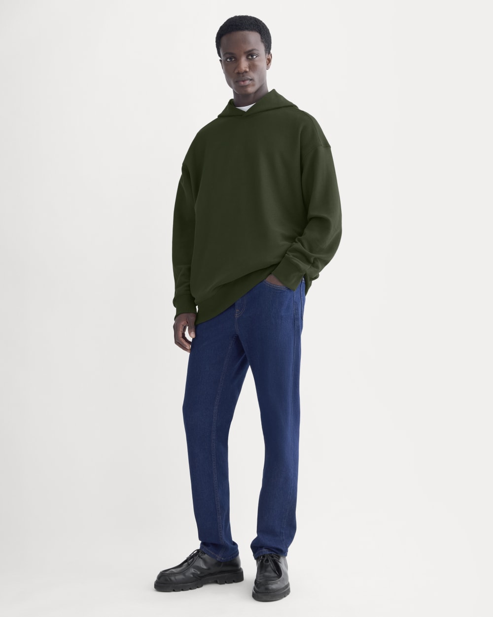 Twill Terry Jacquard Hoodie | Dark Forest