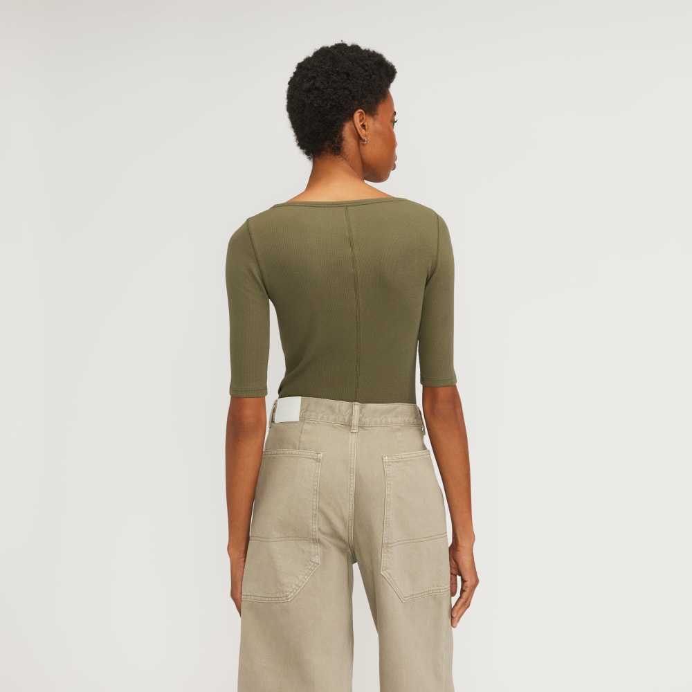 The Luxe Rib Scoop-Neck Tee | Kalamata