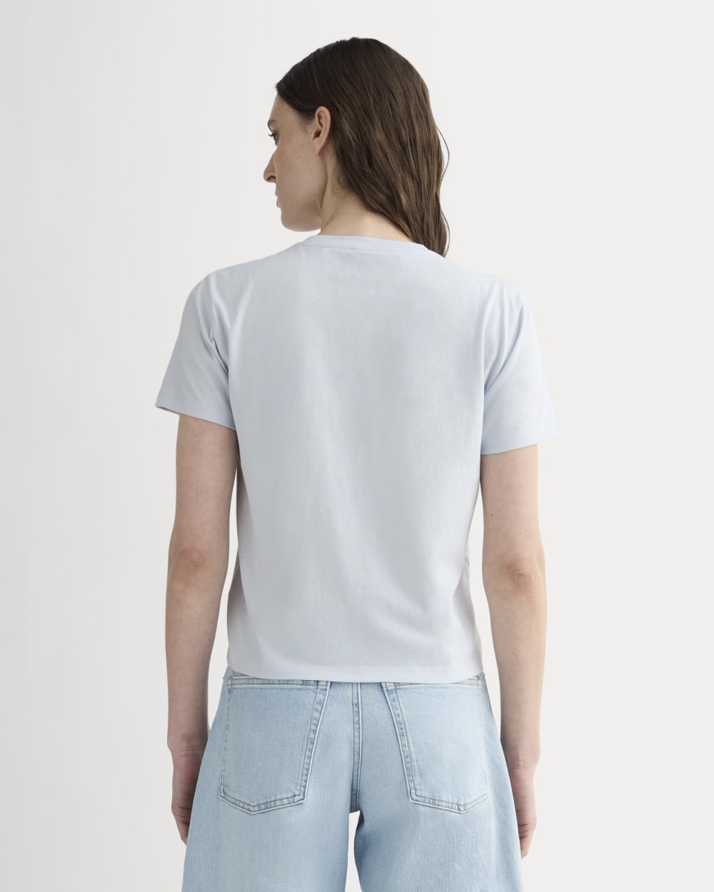 The Box-Cut Tee in Essential Cotton | Air Blue | No Pocket