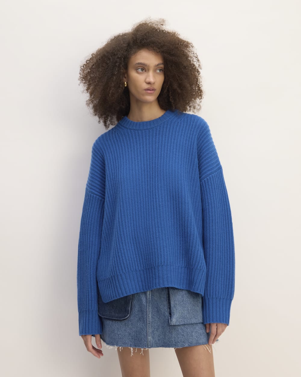 The Everlane x Marques' Almeida Oversized Cashmere Crew | Lapis Blue