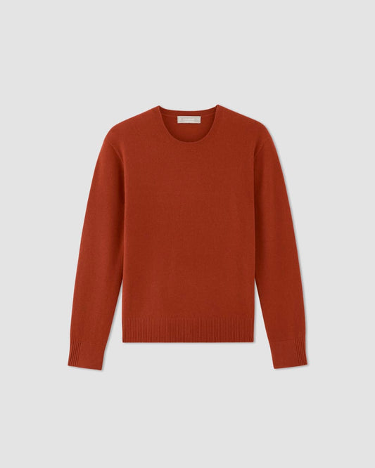 The Classic Crew in Cashmere | Rusted Red