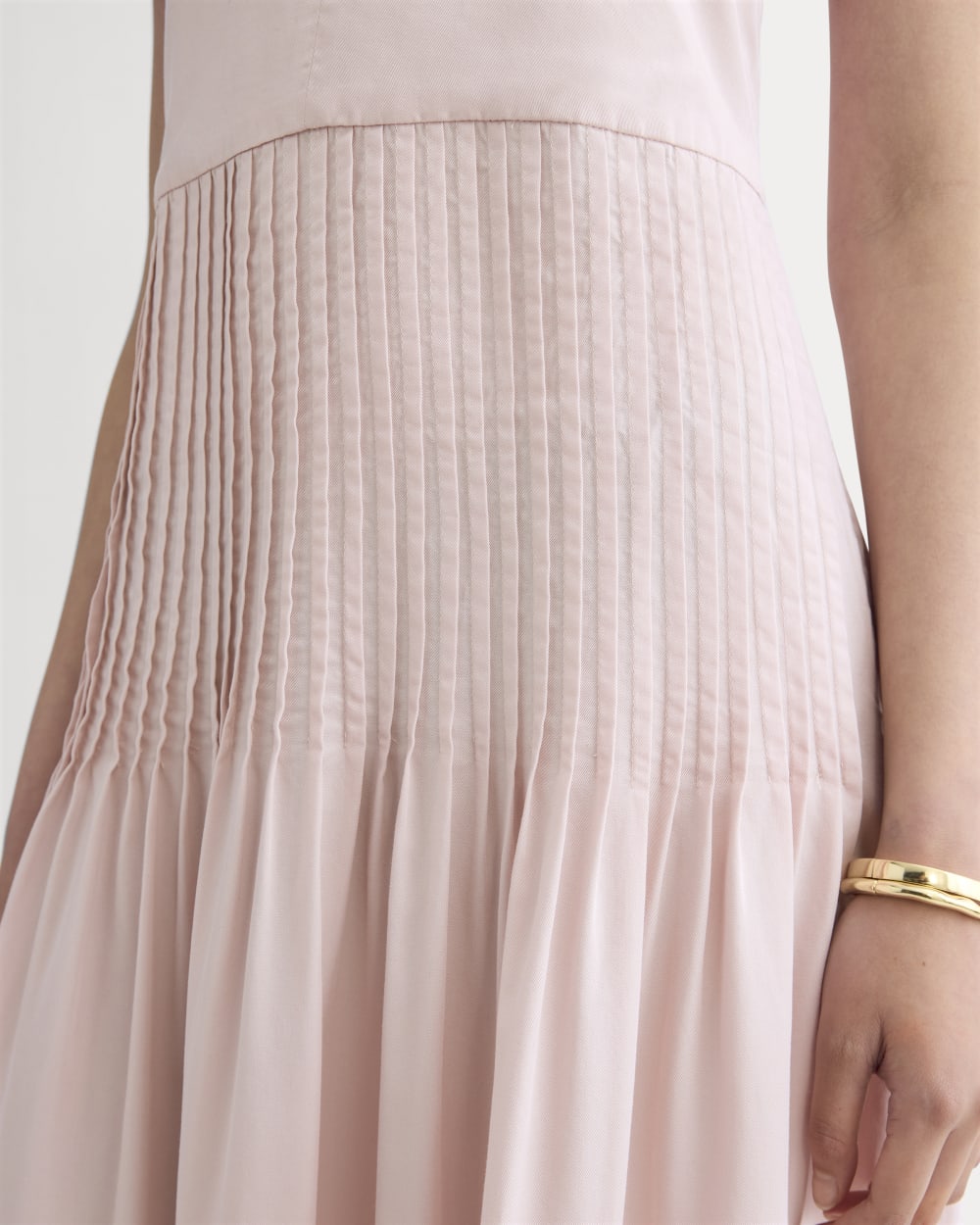The Pleated Slip Dress in Butterlite | Soft Rose