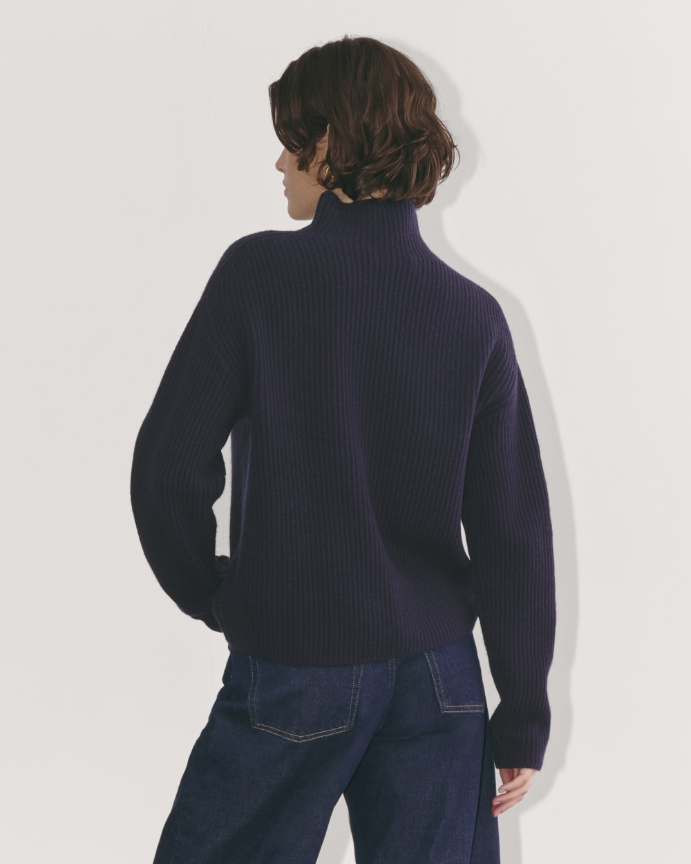 The Fisherman Turtleneck in Wool Cashmere | Navy