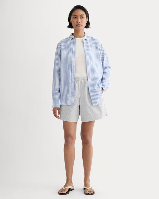 The Seersucker Pull-On Short | Dutch Blue / Natural