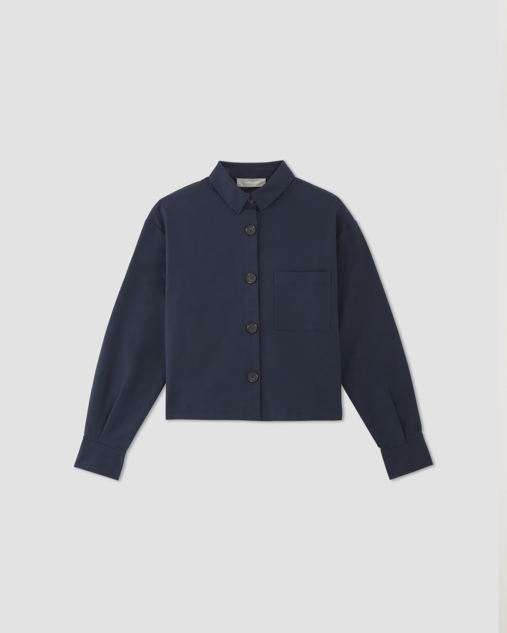 The Structured Cotton Cropped Shirt | Navy