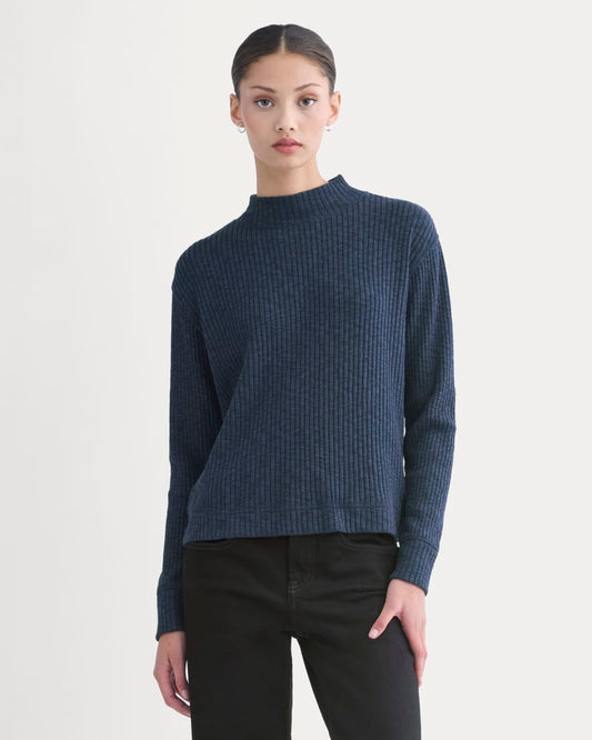 The Cozy Rib Funnel-Neck | Navy