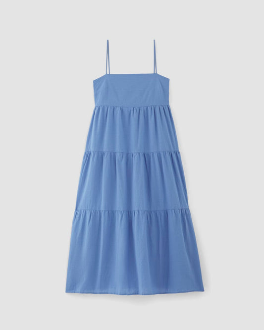 The Gauze Tiered Dress | Blue Opal