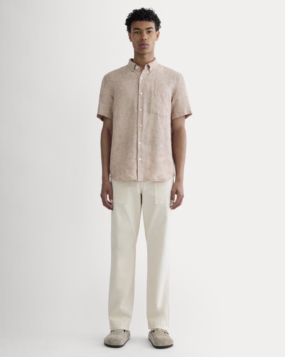 The Classic Short-Sleeve Shirt in Linen | Burlwood Chambray