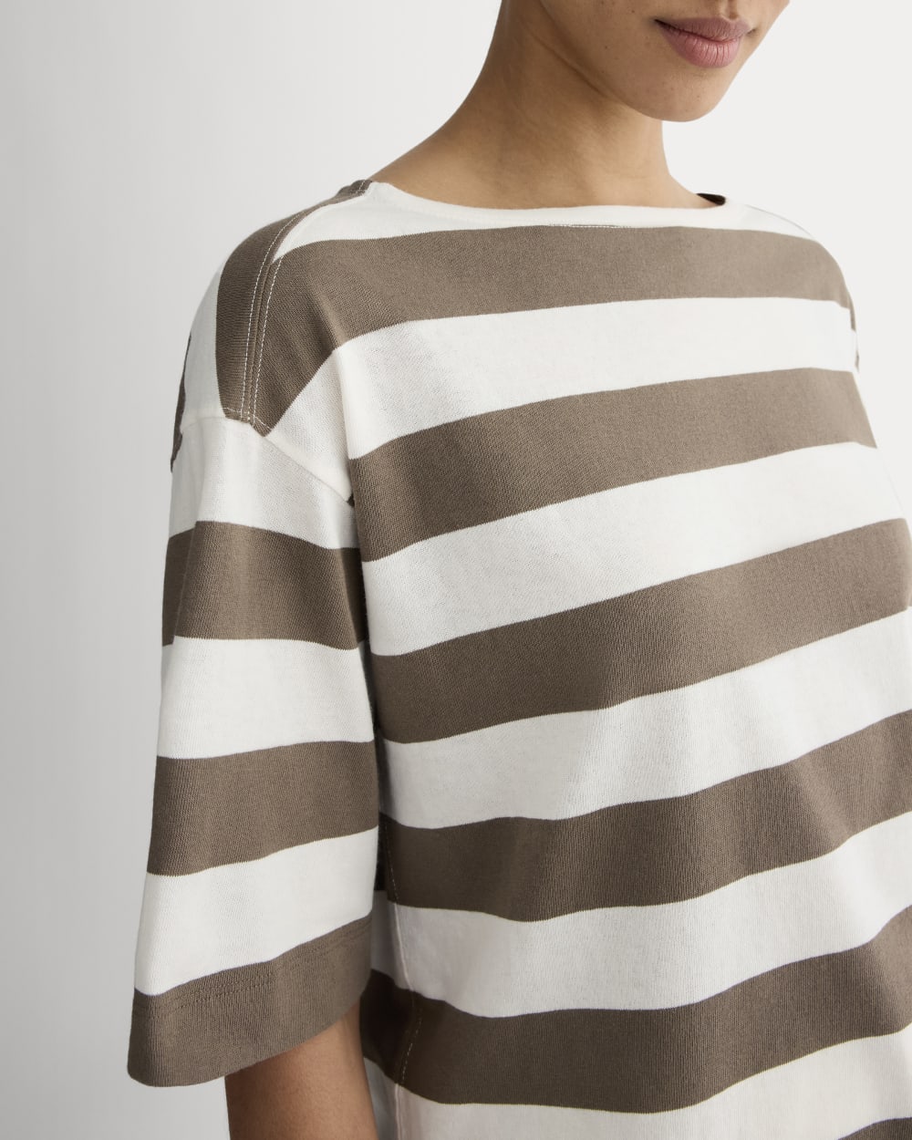 The Mariner Oversized Tee | Deep Taupe / Bone