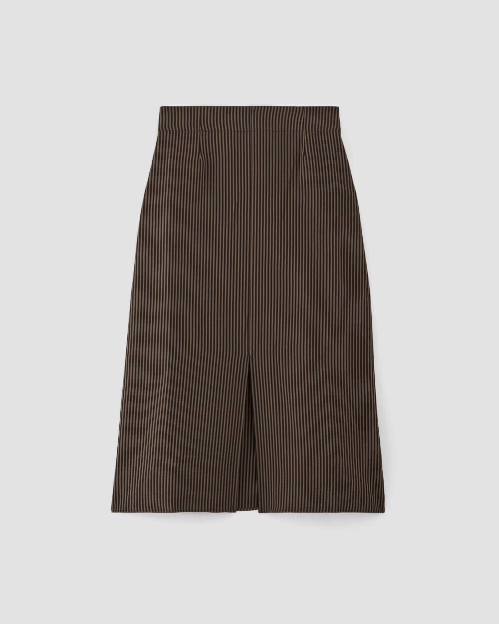 The Mini Jacquard Stripe Slip Skirt | Cocoa / Black