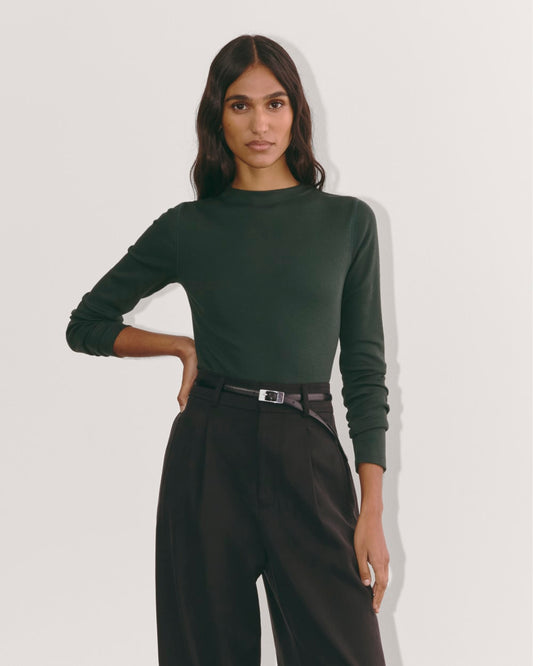 The Luxe Rib Funnel-Neck Tee | Scarab