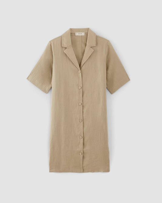 The Shirtdress in Linen | Trench Coat Khaki