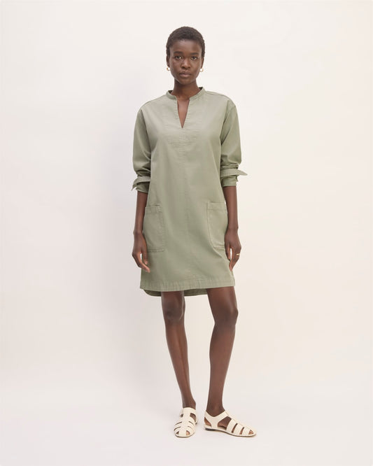 The Long-Sleeve Utility Mini Dress | Sage Green