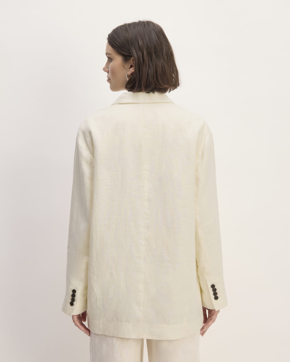 The Linen Double Breasted Blazer | Bone