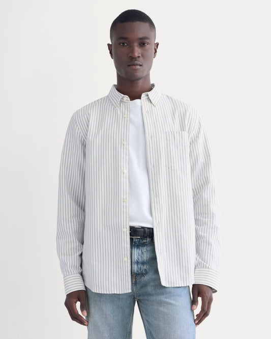 The Slim Oxford Shirt | Bone / Navy | Standard