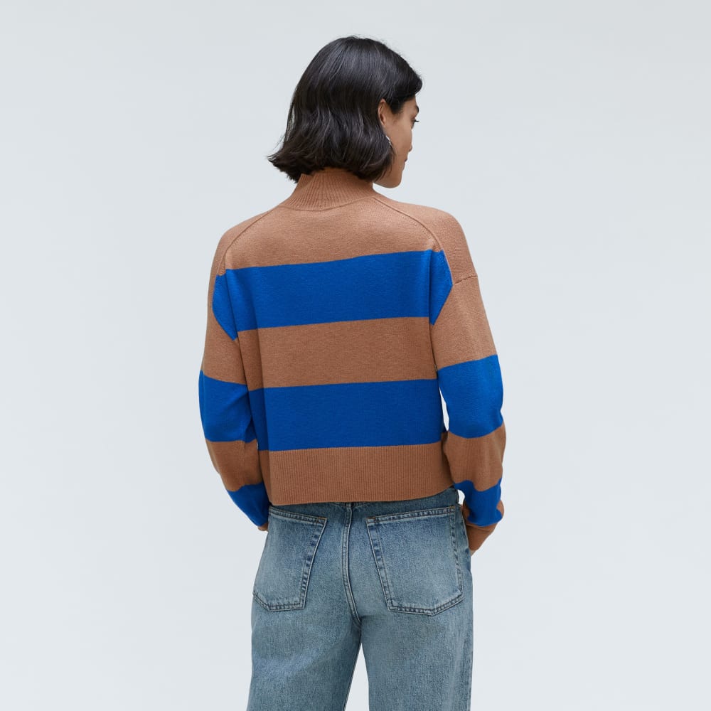 The Luxe Merino Turtleneck | Sahara / Lapis Blue