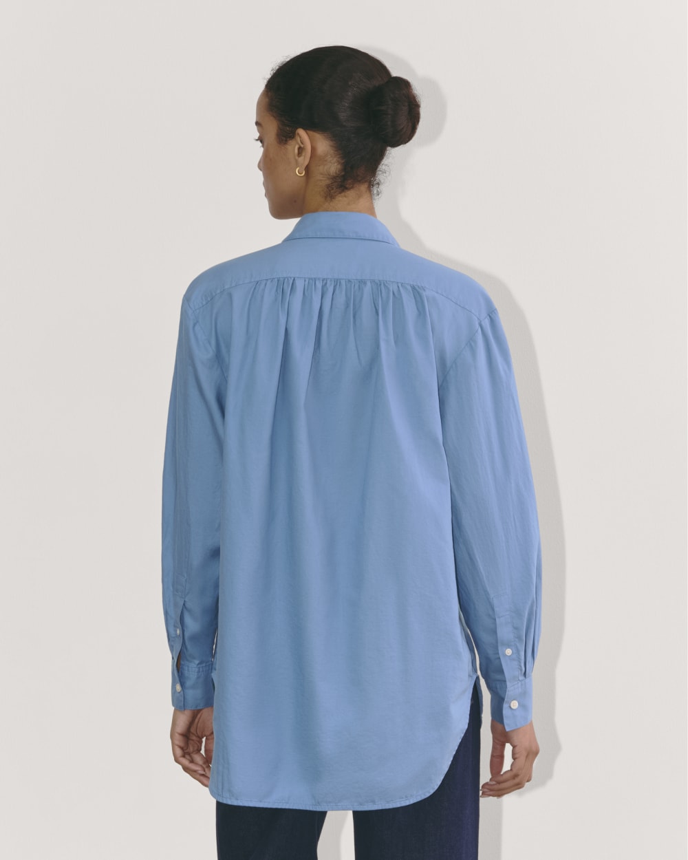 The Gathered Shirt in Silky Cotton | Bluebell