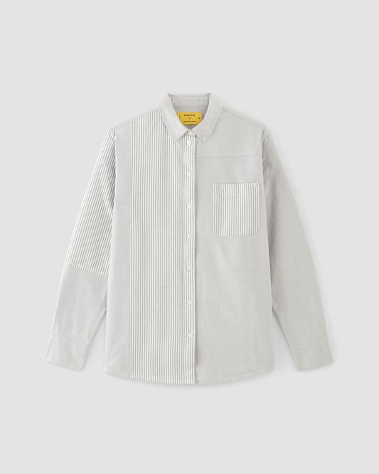 The Everlane x Marques' Almeida Patchwork Relaxed Shirt | Grey Stripe Patchwork