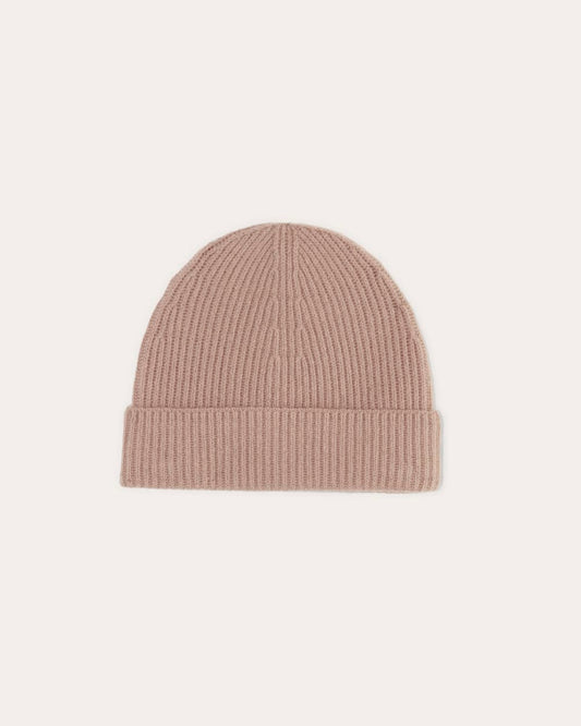 The Cashmere Ribbed Beanie | Dusty Rose